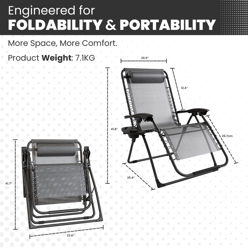 Folding Beach Chair, Grey