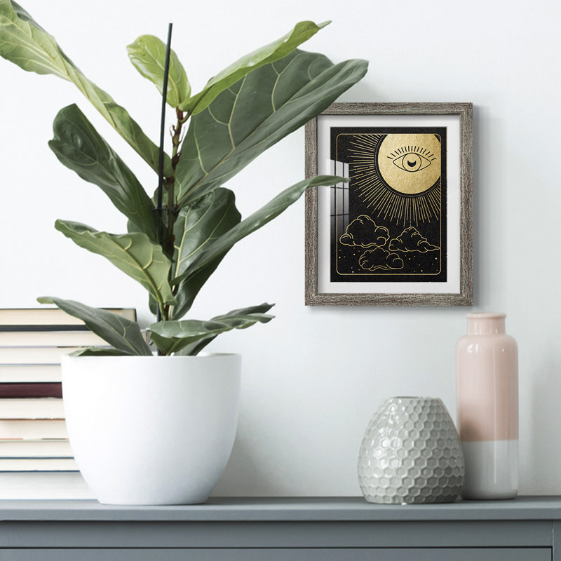 Celestial Eye -Framed Print, Distressed, 19.5" H x 16.5" W