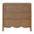 Vlad Scallop 3 Drawer Dresser, Medium Brown