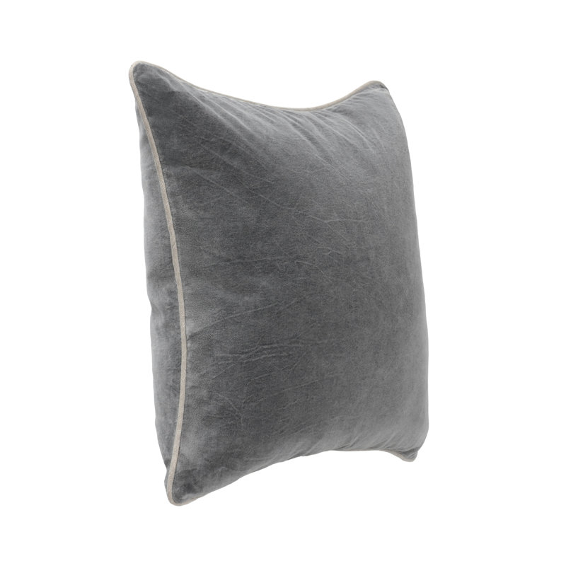 Goodall Reversible Throw Pillow, Dark Gray, Square 22"