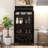 47.6" Tall Metal Display Cabinet With Flip-Top Design