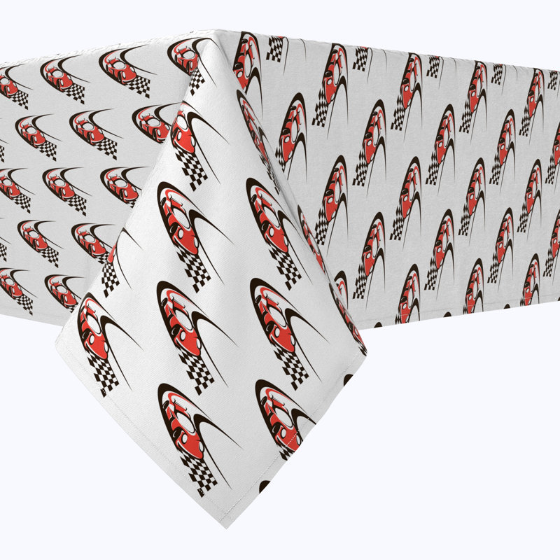 Rectangular Tablecloth, 100% Cotton, 52X104", Red Speed Racer, 104" L x 60" W
