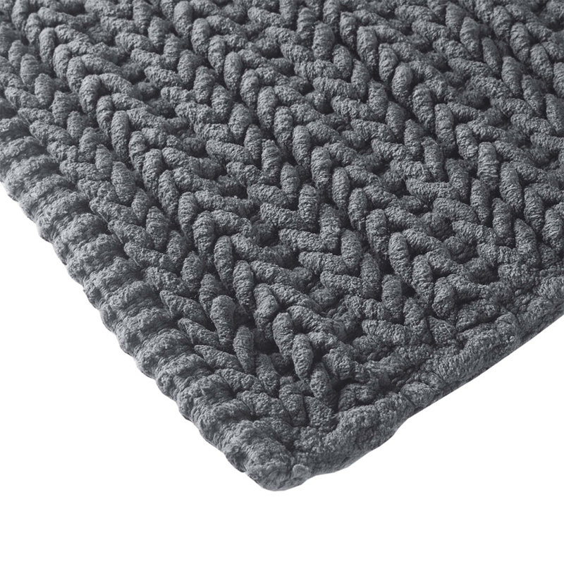 Non-Slip Bath Rug, Charcoal, 20"W x 30"L