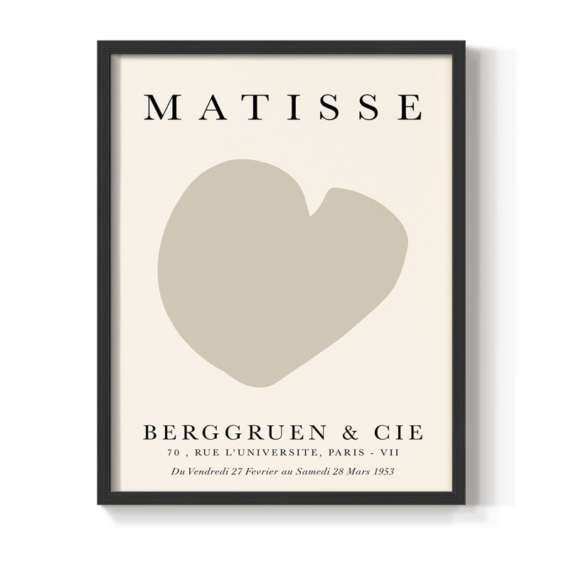 Matisse CCXIX Framed Print - Solid Wood, 28" H x 22" W, Black