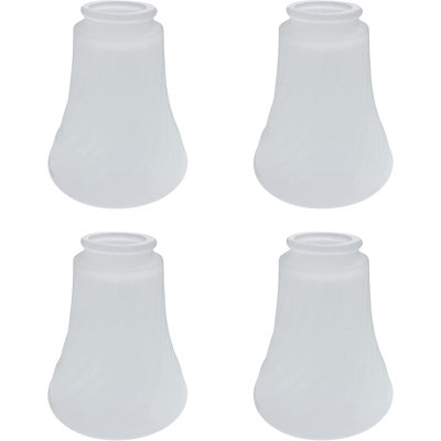 Abat-jour de ventilateur de plafond en verre H 4,63 po x l 4,63 po (à visser) en blanc