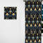 Motif damassé de luxe doré et bleu - Rideau Ikat - Rideau damassé obscurcissant - 1 panneaux-107610819