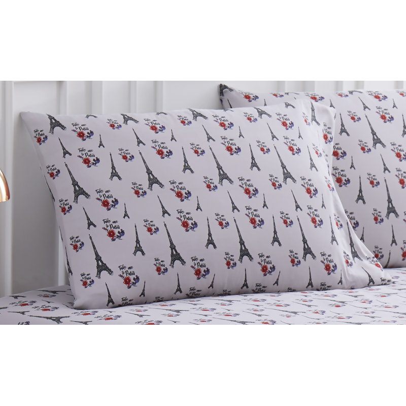 Ensemble de draps en microfibre Floral, Jumeau
