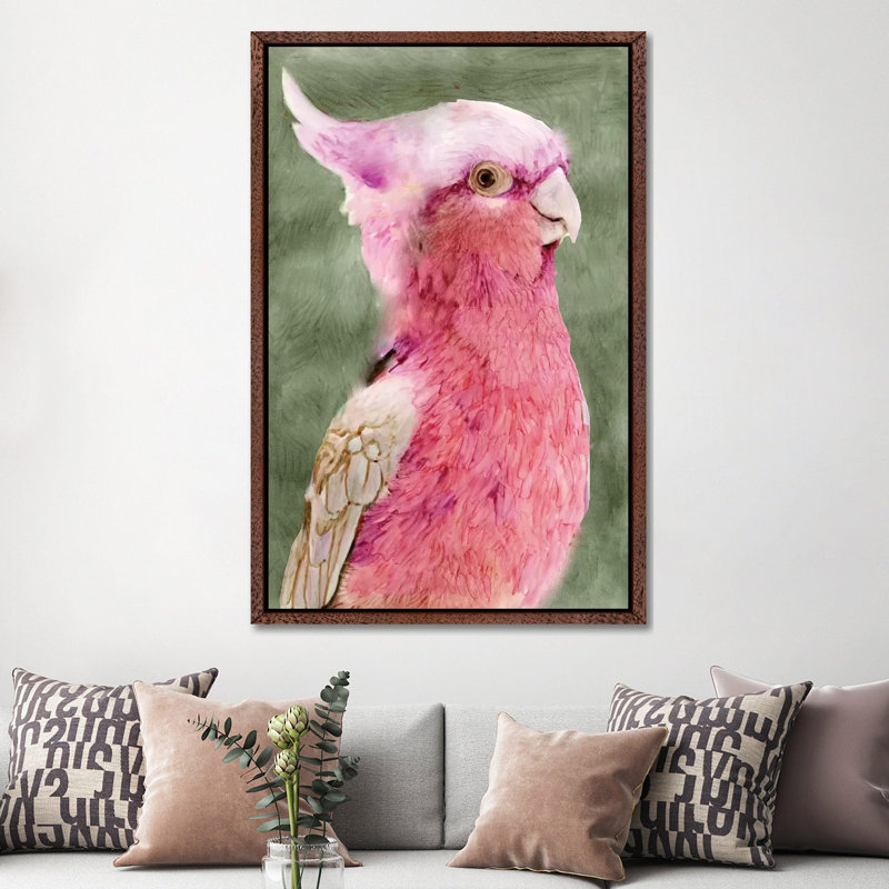 Palm Springs Parrot I 1 Piece Wall Art on Canvas, 152.5 cm H x 101.5 cm W, Classic Wood Framed