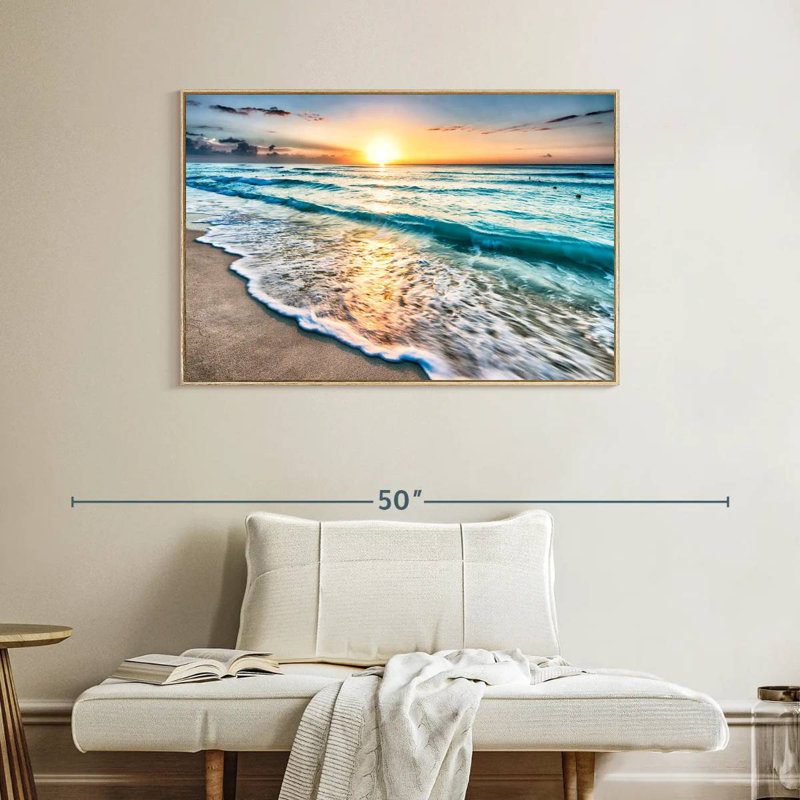 Foam Cancun Berklee, Cadre flottant en bois naturel, 40 po x 27 po