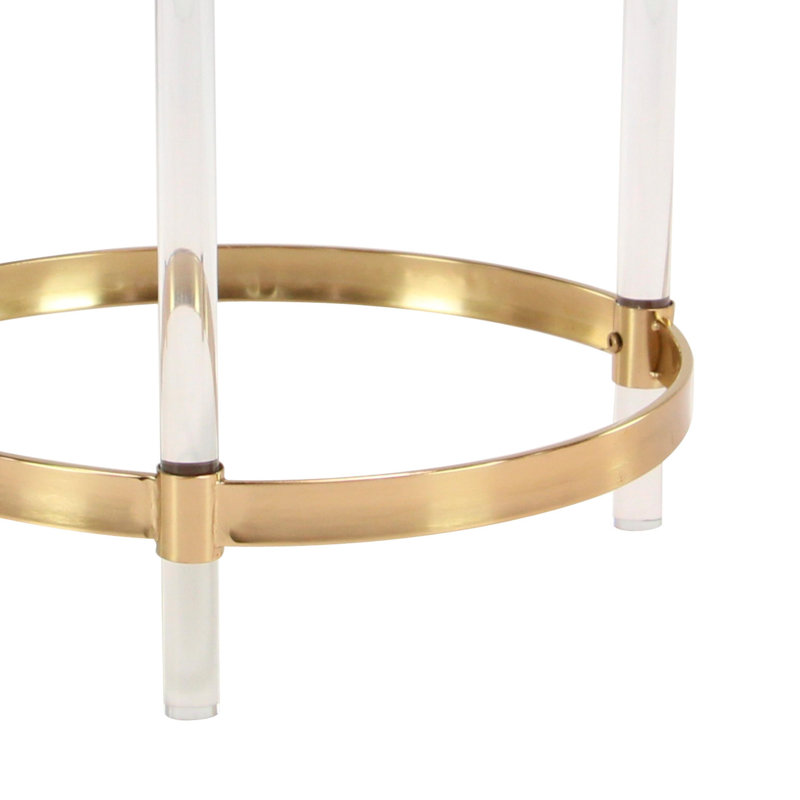 Vogel Acrylic Accent Table with Mirrored Top and Acrylic Legs 19" x 19" x 23", Gold