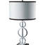 Lampe de table 29 po de haut à finition argentée avec abat-jour blanc