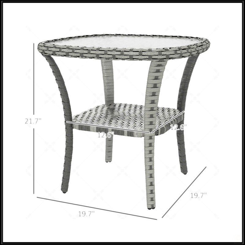 Table basse avec tablette de rangement Outsunny