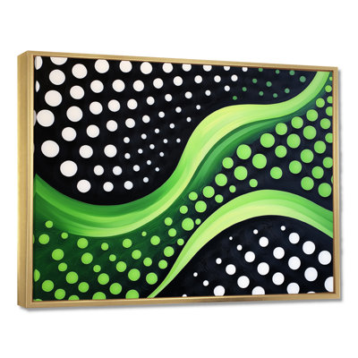 Minimaliste, jeu optique vert et noir I - impression murale minimaliste