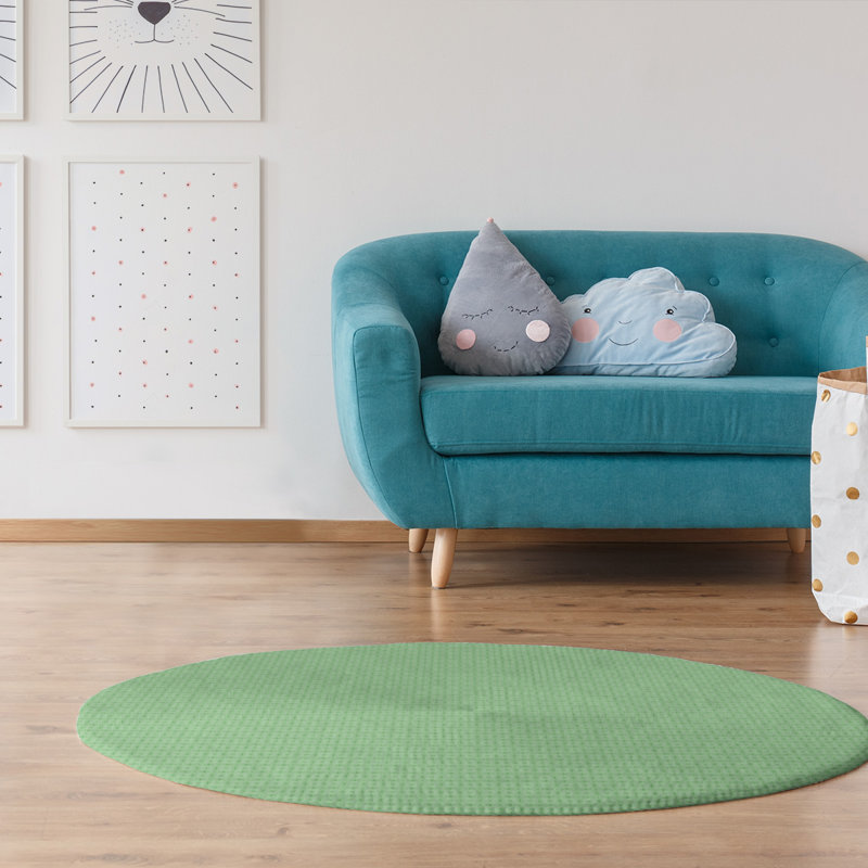 Tapis de zone verte monochrome napperon, Rond 5 pi