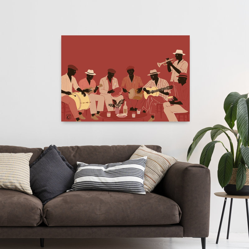 Reproduction d'art rétro rétro Musiciens, 32" H x 48" W