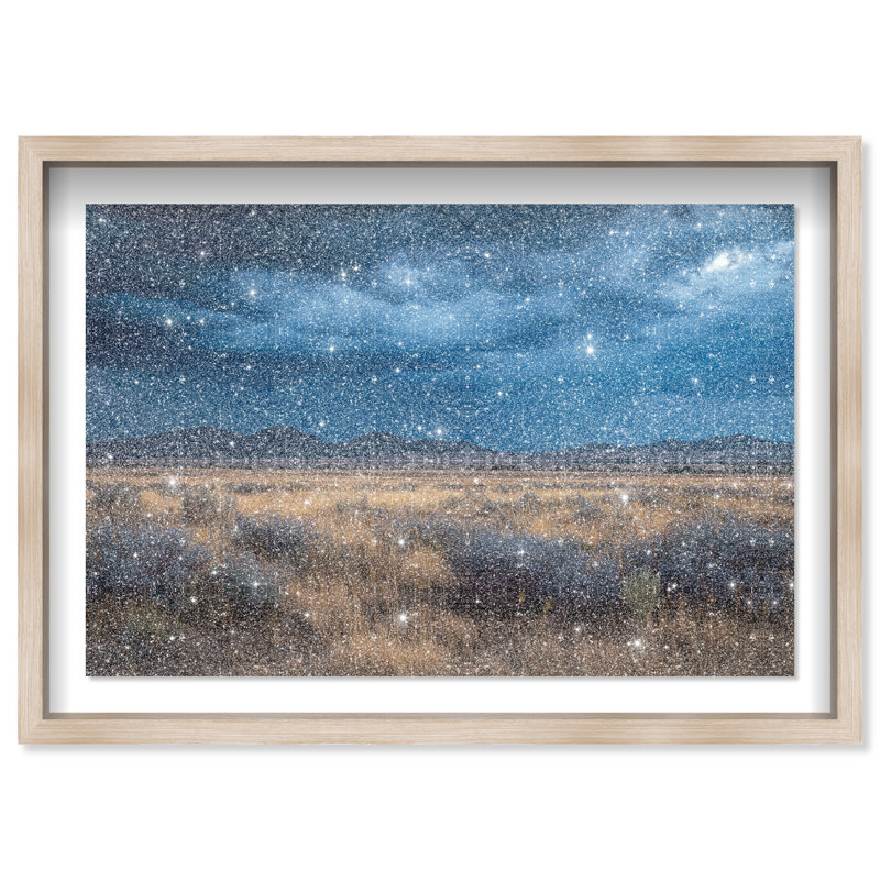 Dark Sky I Print by Oliver Gal, 31.5" H x 46.5" W, Natural Oak Shadowbox