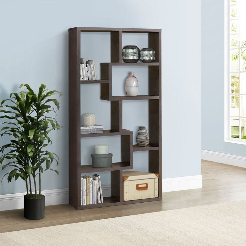 Adwolf Geometric Bookcase, Gray