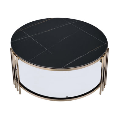 Abisha Sintered Stone Top Round Coffee Table