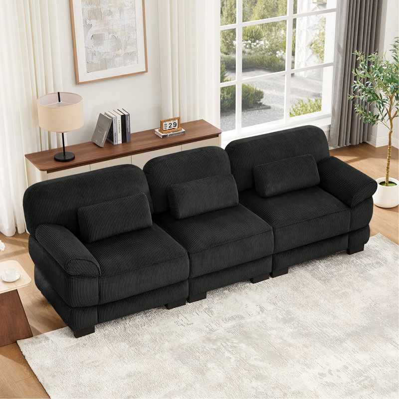 Canapé 3 places Cloud Couch, 104.02" W, Black
