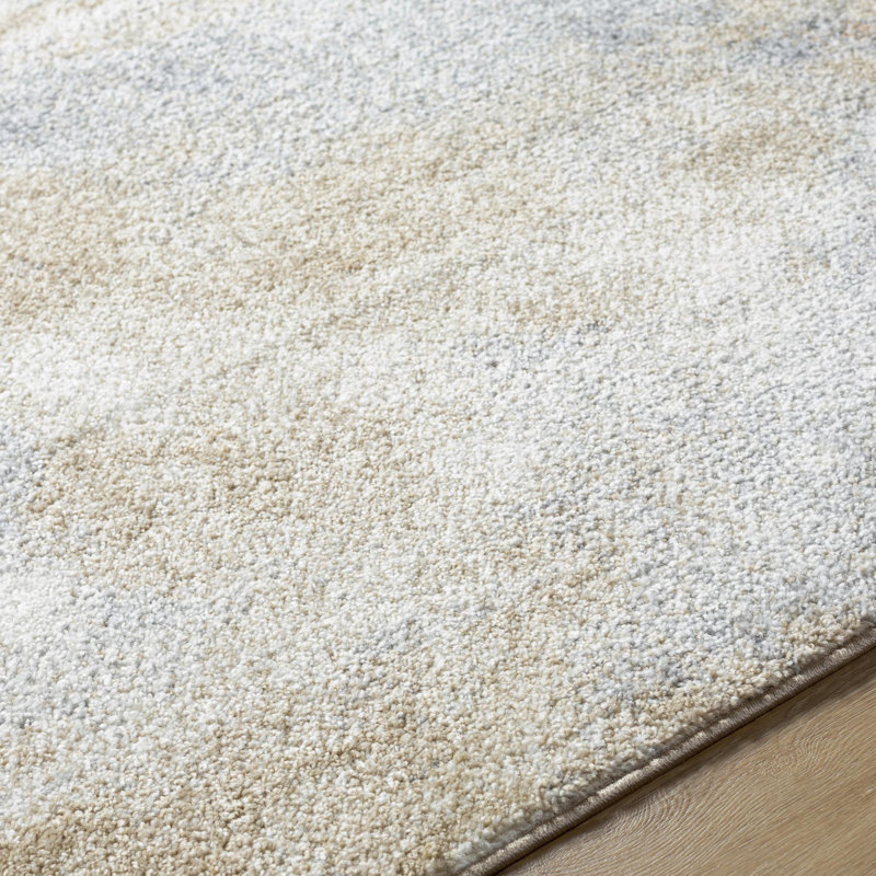 Onasander Machine Woven Polypropylene Area Rug in Light Brown, Rectangle 5'3" x 7'