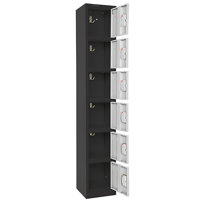 72" Black and White 6-Tier Steel Storage Locker