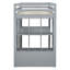Lit mezzanine simple gris avec tablettes, bureau et lampe à DEL-274461041-274461070