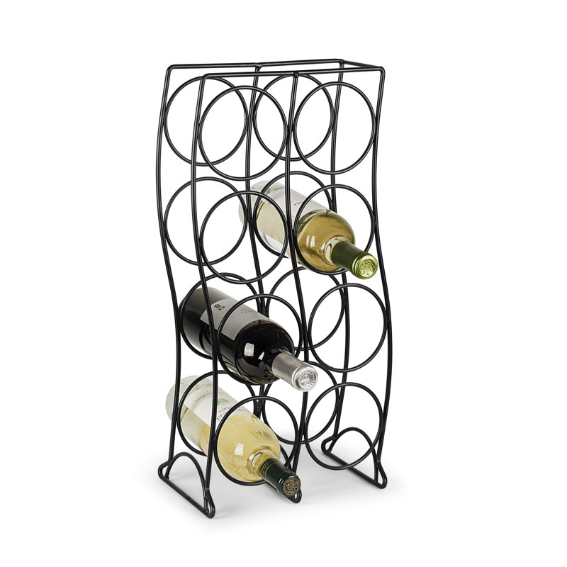 Curve Wine Racks Tabletop Wine Bottle Rack, Black