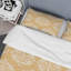 Ensemble de housse de couette à motif damas blanc et doré - Polyester microfibre