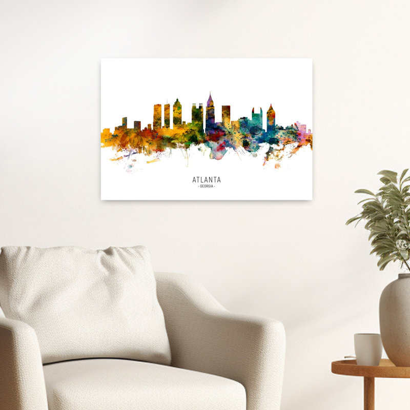 «Vibrant Atlanta Skyline», art contemporain urbain, H 16 po x l 24 po