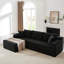 Canapé modulaire en L avec siège profond, sans assemblage requis, canapé-lit modulaire pour salon, chambre à coucher, appartement, noir-679524148-679524106