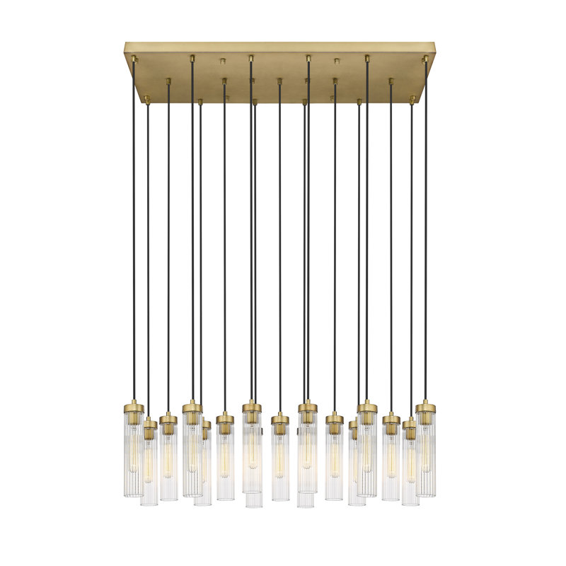 Lustre 17 lumières Mortola, Laiton frotté