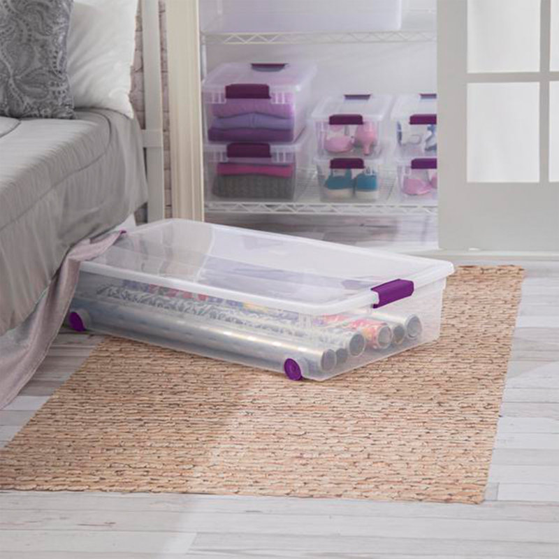Sterilite 32 Quart Clear View Storage Container Tote w/ Latching Lid, (12 Pack)