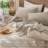 MooMee Sheet Set Extra Deep Pocket 100% Washed Cotton Linen Like Textured Lightweight Breathable-404490826-467774904