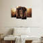 Tête de lion grunge sur toile 4 pièces-92763720