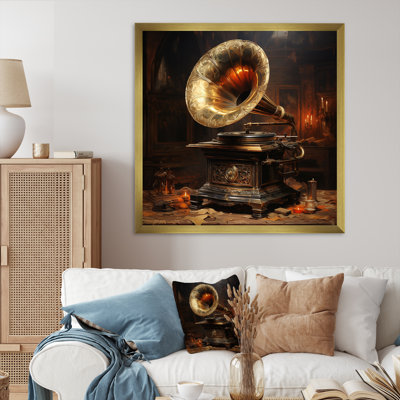 " Gold Phonographs Melody In Brass "
