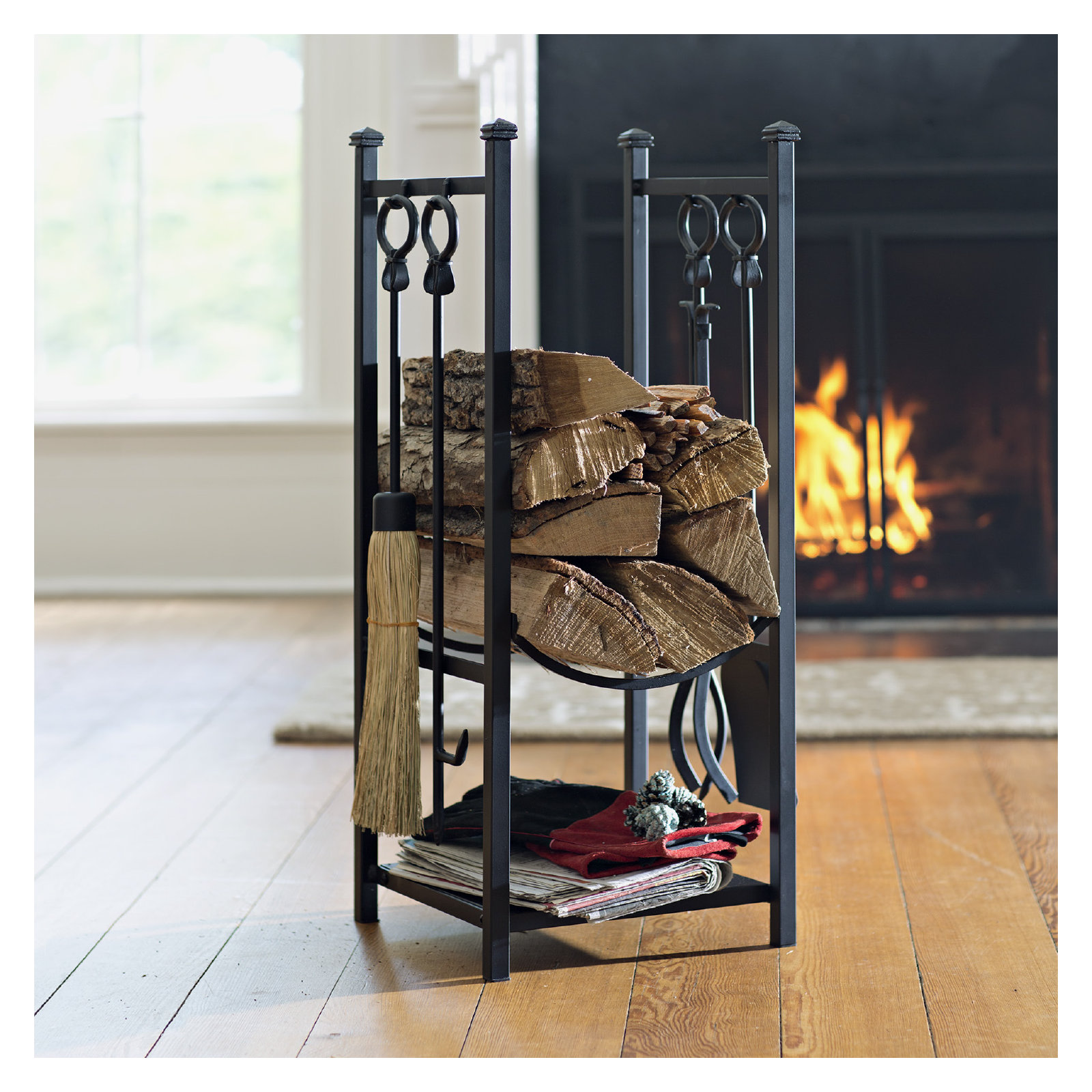 Bethune 12.5" W x 12.5" D Metal Log Rack