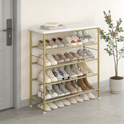 Rustic Style Metal Shoe Rack