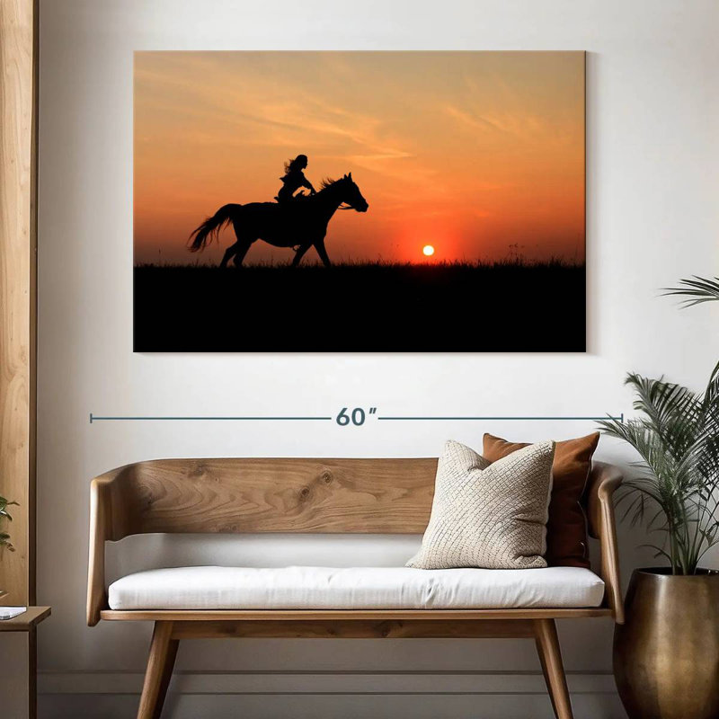 Mehar Female Equestrian Silhouette, 34" H x 51" W