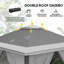 Pavillon de jardin escamotable 11 pi x 11 pi avec double sac de transport, gris foncé-123164944-123164945