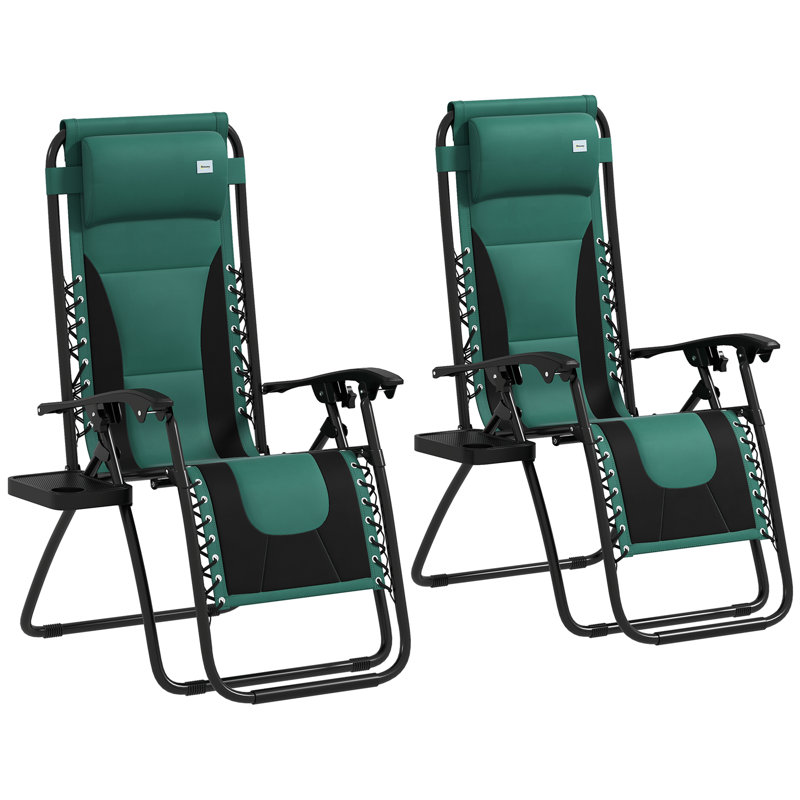 89cm Long Chaise Lounge Set, Green