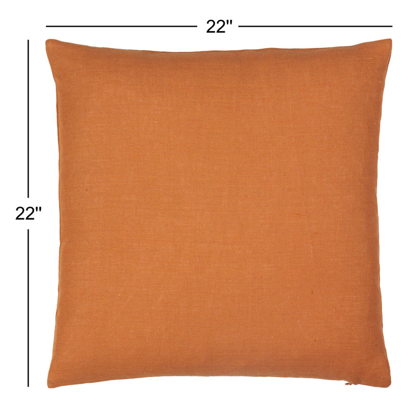 Khatija Linen Reversible Throw Pillow, 22" x 22", Off-White