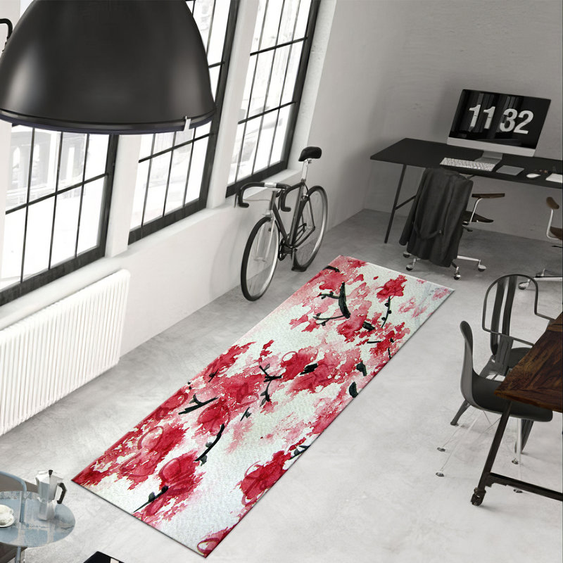 Tapis à poils doux de haute qualité avec un motif floral élégant pour une décoration élégante dans des tons audacieux