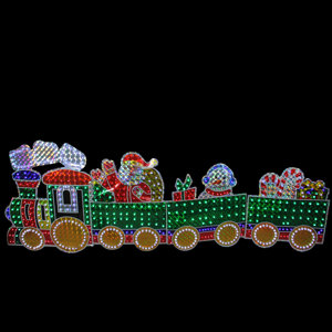 4-Piece Holographic Led Lighted Motion Train Set Outdoor Christmas Decoration 2 x 31 x 37 inches