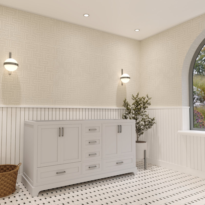 Base de meuble-lavabo double 59,4 Maya seulement, Blanc