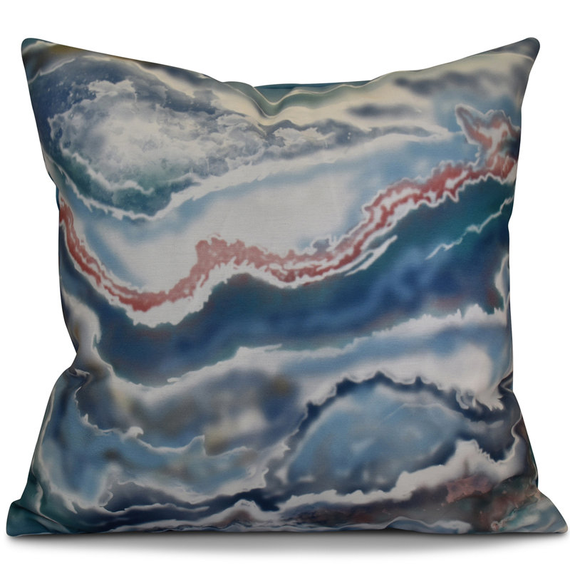 Housse de coussin d'extérieur carré HH Revival, Bleu, H 20 po x l 20 po x p 2 po