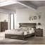 Lit simple en bois massif Structure de lit plateforme en placage brun rustique à profil bas pour chambre d'enfant