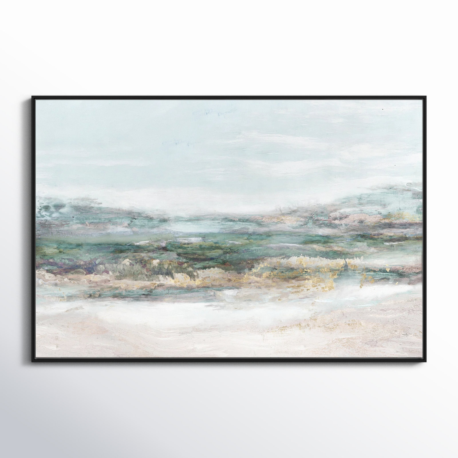 Lori "Dazzling" Painting by Matina Theodosiou, No Mat, Black Framed Canvas, 41.5" H x 61.5" W x 2" D