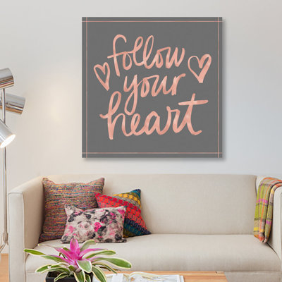 « follow your cardiaque », art textuel sur toile