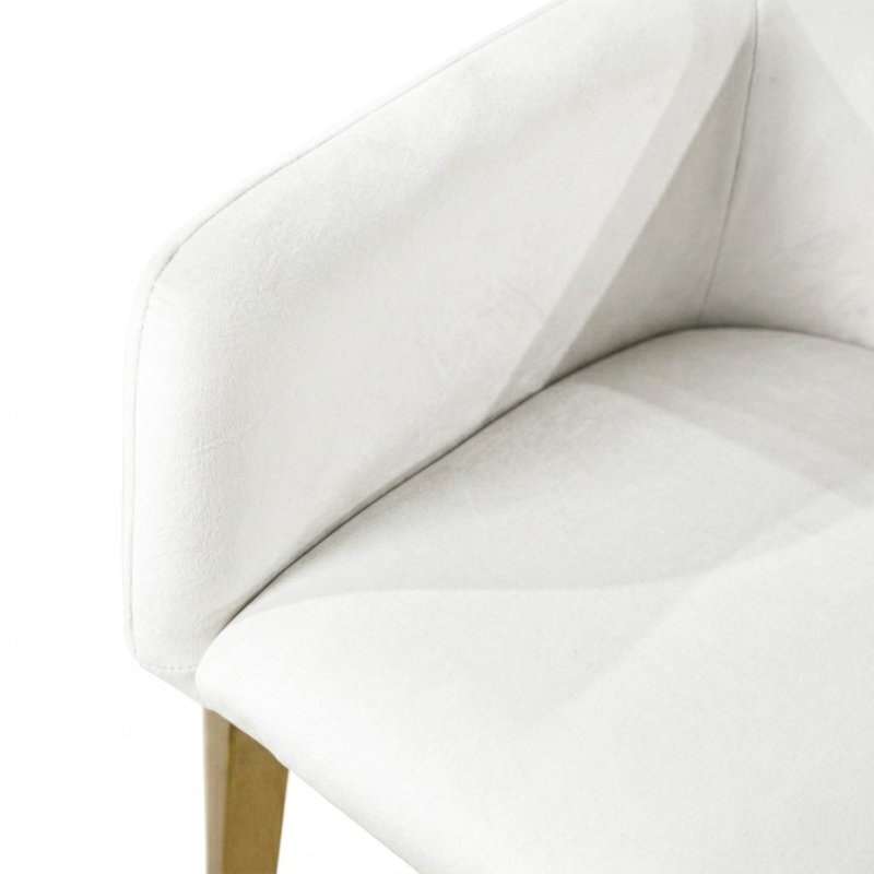 Chaise avec accoudoirs rembourrée Bexar, White