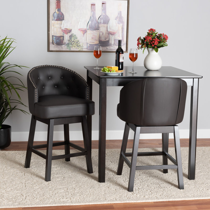 Tabouret de comptoir 27 po Yehiel, Marron foncé
